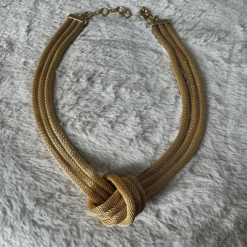 J. Crew Elegant Gold Knot Necklace